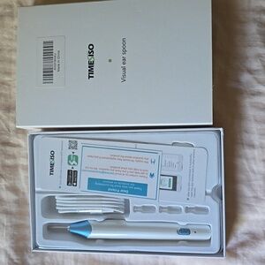 Visual Ear Spoon with Blue and White Design